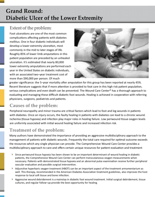 Grand Round: Diabetic Ulcer of the Lower Extremity