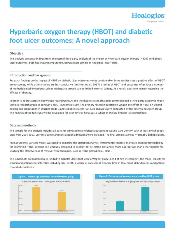 Download Hyperbaric oxygen therapy (HBOT) and diabetic foot ulcer outcomes: A novel approach