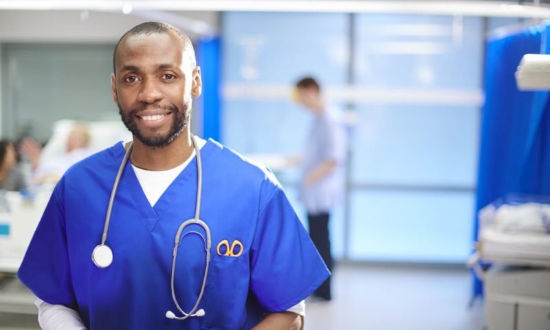 Doctor in hospital room