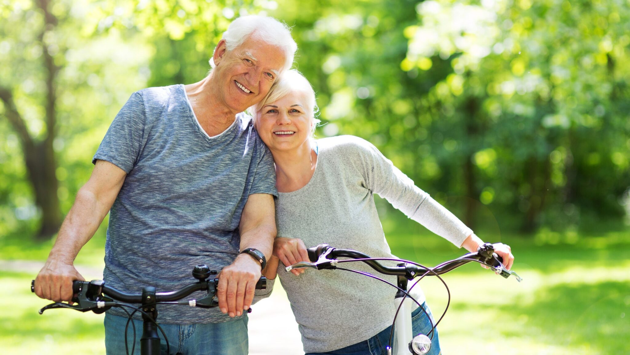 Couple on bikes